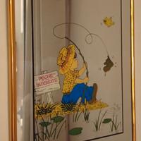 Quadro a specchio vintage '70 - Bimbo Pescatore