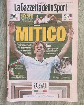Gazzetta dello Sport 14/07/2026 Sinner Wimbledon