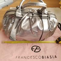 Francesco Biasia borsa a 2 manici in pelle argento