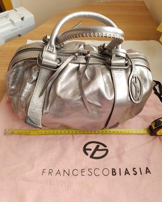 Francesco Biasia borsa a 2 manici in pelle argento