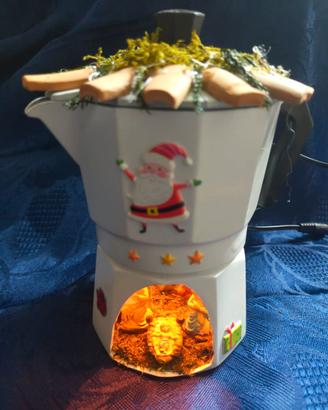 Presepe Moka Caffettiera con luce varie misure