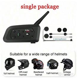 1PZ Interfono Bluetooth per moto V6 Plus