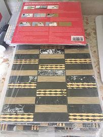 Mosaico a tessere alternate oro-ardesia 23X98