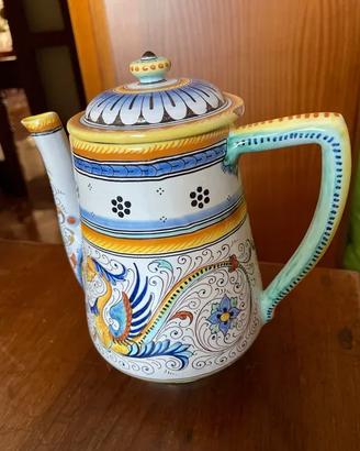 porta latte o the con coperchio antica Deruta