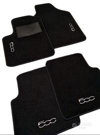 Set Tappeti per fiat 500 con 4 ricami in moquette