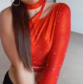 Top rosso ballo latino americano