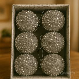 Set decorativo natalizio da 6 palline argentate co