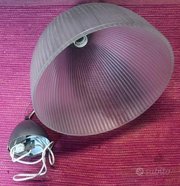 Lampadario Cupola Plissettata vetro sarinato