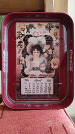 Vassoio Coca cola vintage con calendario