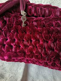Clucth bag da 20cm bordeaux velluto