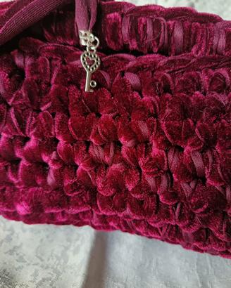 Clucth bag da 20cm bordeaux velluto