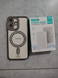 power bank magnetico  e custodia iphone 16