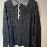Maglione uomo cotone polo - nero/beige