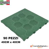 90 Piastrelle pavimento plastica verde drenante