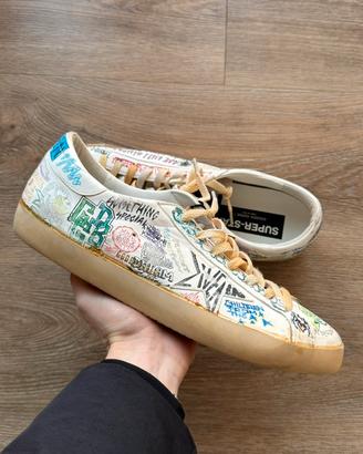 Golden Goose Superstar Graffiti bianche taglia 45