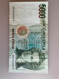 Banconota 5000 lire V.Bellini