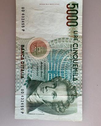 Banconota 5000 lire V.Bellini
