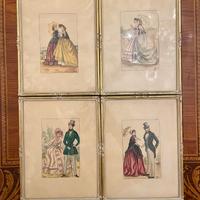 Poker di Quadretti Ottocenteschi fatti a mano