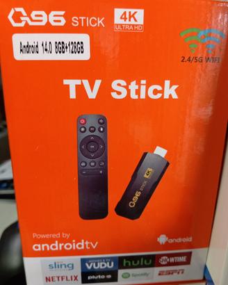 Tv stivk Q96 4k android 14.0 8gb-128gb telecomando