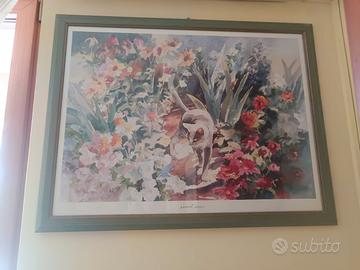 Stampa Gatto tra i fiori di Judith Blain