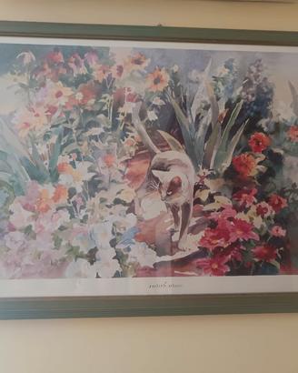 Stampa Gatto tra i fiori di Judith Blain