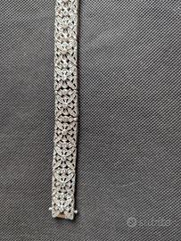 Bracciale argento 925 traforato con zirconi 
