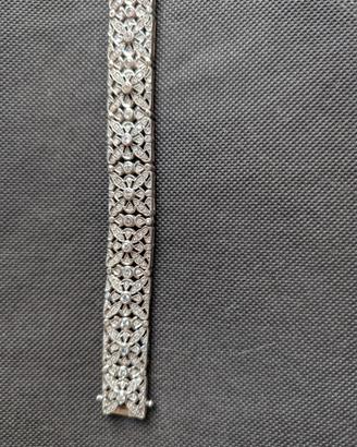 Bracciale argento 925 traforato con zirconi 