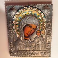 Quadro in argento  con Madonna