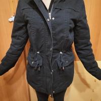 Parka nero imbottito con cappuccio