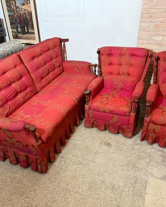 Salotto vintage divano letto e 2 poltrone dondolo