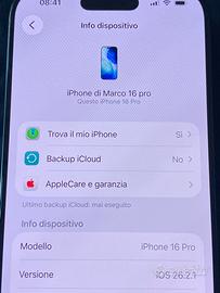 iPhone 16 pro 1TB perfetto