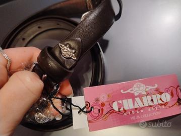 Cintura marrone donna rosa brillantini Charro