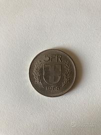 Moneta Svizzera 5 Franchi 1968 - Berna
