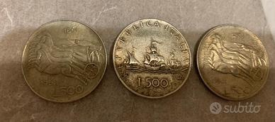 Monete argento 500 lire