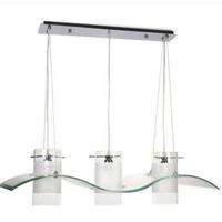 Bellissimoo Lampadario con 3 bocce e vetro ad onda