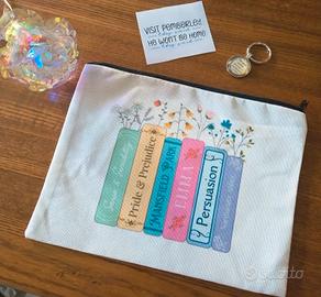 Trousse make-up Jane Austen + Portachiavi + Adesiv