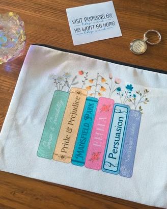 Trousse make-up Jane Austen + Portachiavi + Adesiv