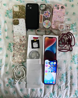 Iphone 14 256g red + custodie+pellicole+cavo 2mt