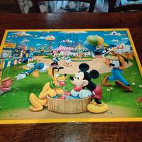 SET QUADRI/PUZZLE CON CORNICE IN LEGNO TOPOLINO