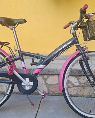 bicicletta b'twin original 500 24 pollici viola