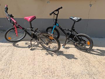 due biciclette da bimbo, una con cambio