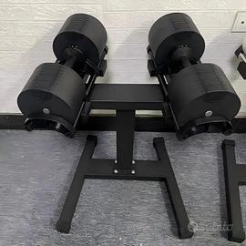 Coppia manubri regolabili 43kg con rack NUOVI