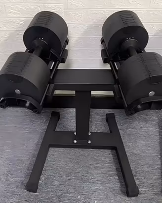 Coppia manubri regolabili 43kg con rack NUOVI