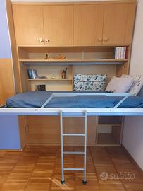 Letto trasformabile+scrivania+pensili-DRS Spinelli