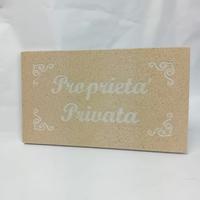 TARGA "PROPRIETA' PRIVATA" SU MARMO ITACA BEIGE