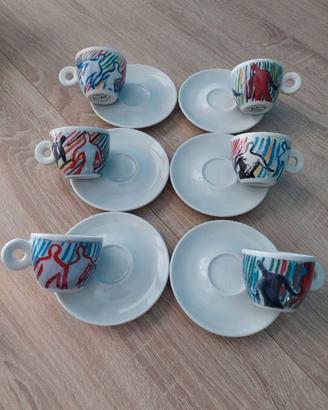 Set 6 tazzine Illy Collection 1997 by Sandro Chia
