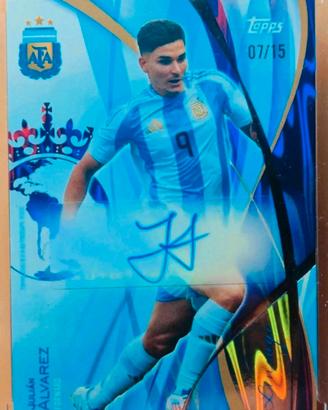 Julian Alvarez auto /15 Topps lineage Argentina