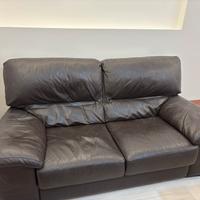 Divano Poltronesofà pelle marrone