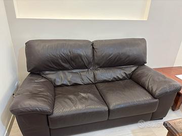 Divano Poltronesofà pelle marrone