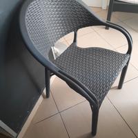 Sedia in rattan grigio topo